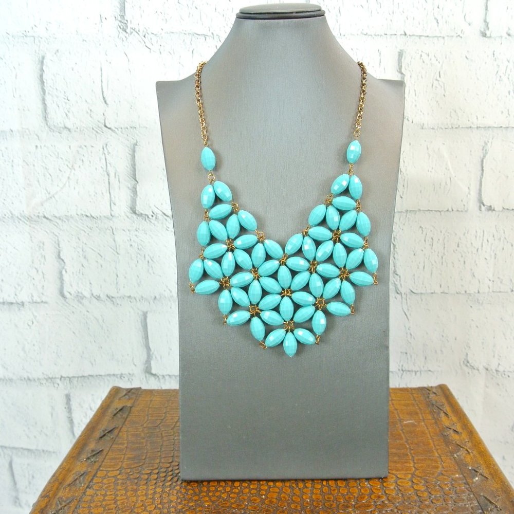 Etcetera ETC! Turquoise Bib Statement Necklace